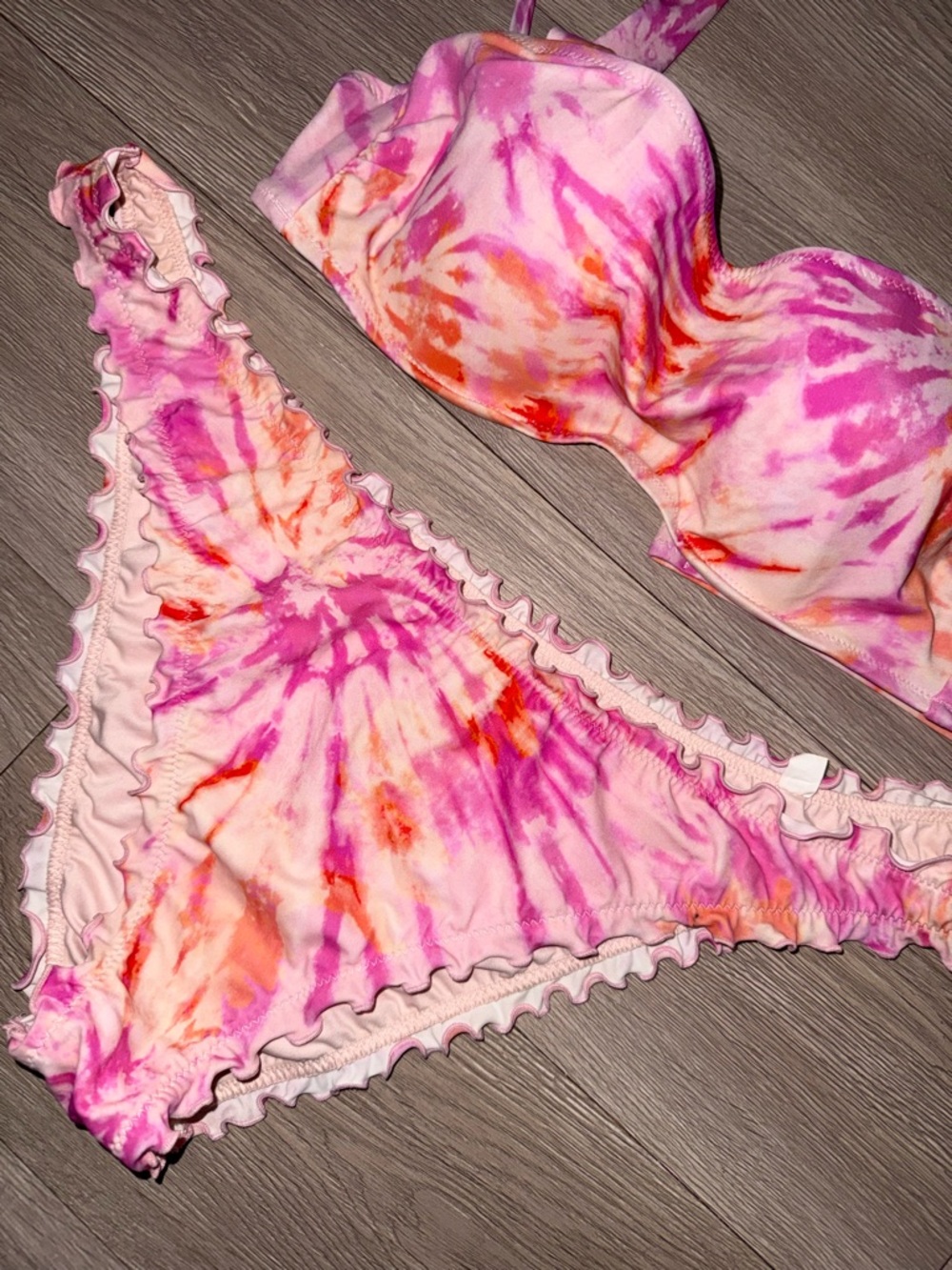Tie-Dye Pink & Orange Bikini Set - Women’s Intimates & Swim - Picture 3 of 5